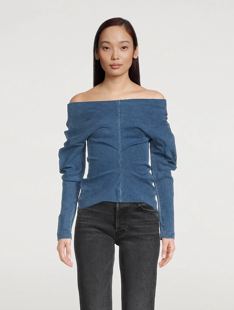Off-The-Shoulder Denim Top