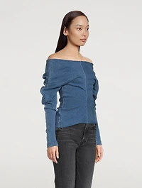 Off-The-Shoulder Denim Top