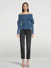 Off-The-Shoulder Denim Top