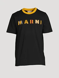 Organic Jersey T-Shirt With Stripe Logo