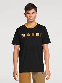 Organic Jersey T-Shirt With Stripe Logo