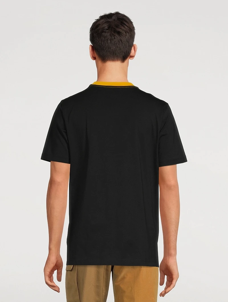 Organic Jersey T-Shirt With Stripe Logo