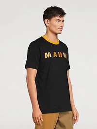 Organic Jersey T-Shirt With Stripe Logo