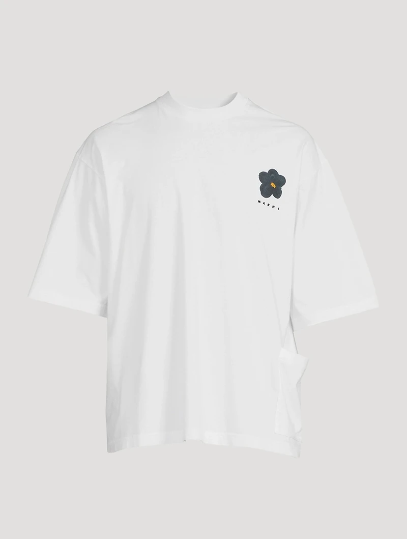 Jersey Crewneck T-Shirt Daisy Print