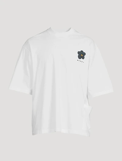 Jersey Crewneck T-Shirt Daisy Print
