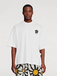 Jersey Crewneck T-Shirt Daisy Print