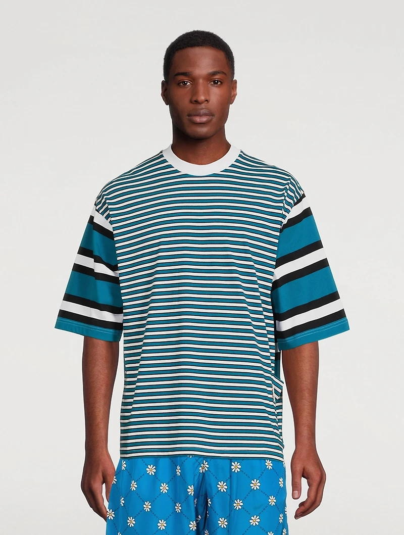 Cotton Jersey T-Shirt Striped Print