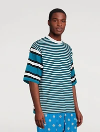 Cotton Jersey T-Shirt Striped Print