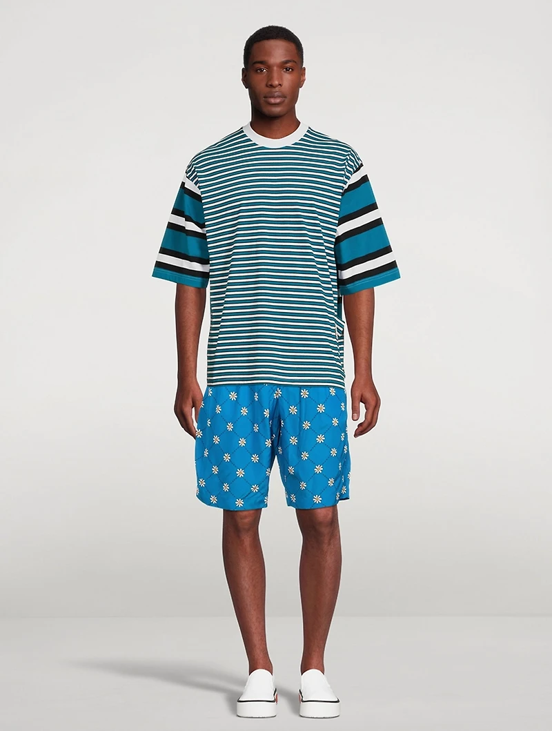 Cotton Jersey T-Shirt Striped Print