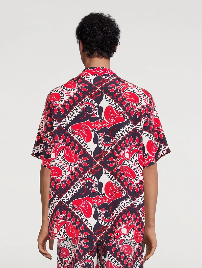 Silk Shirt In Archive Manifesto Bandana Print