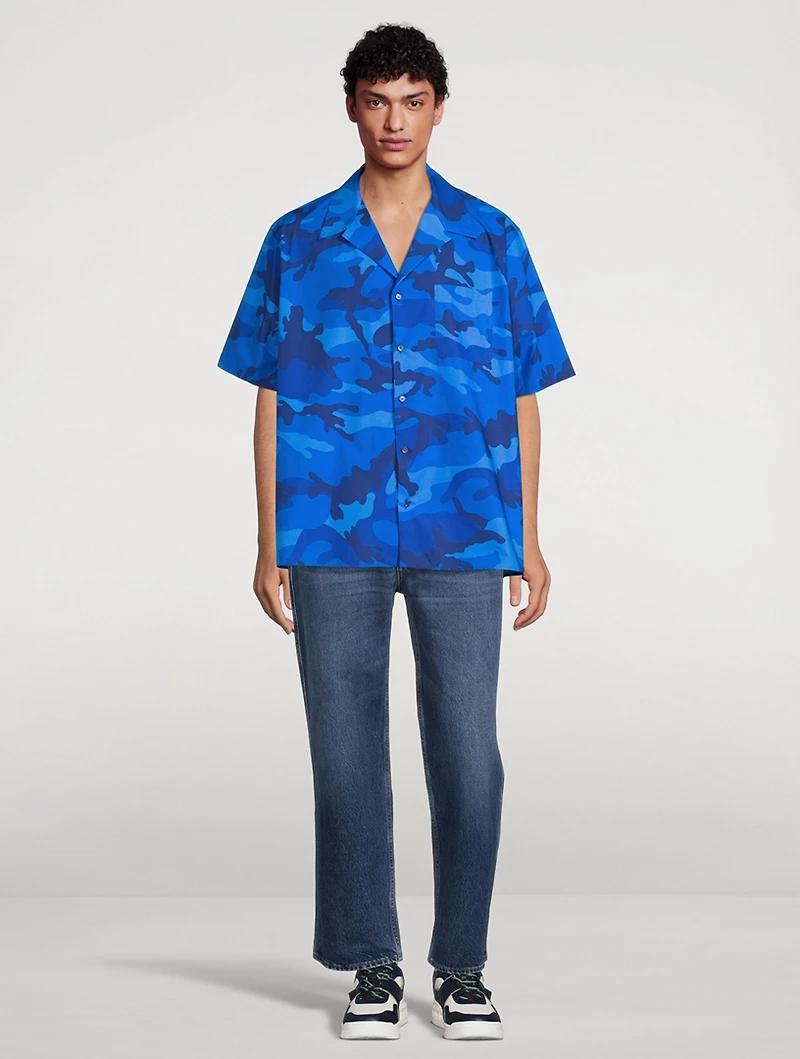 Short-Sleeve Shirt Camo Print