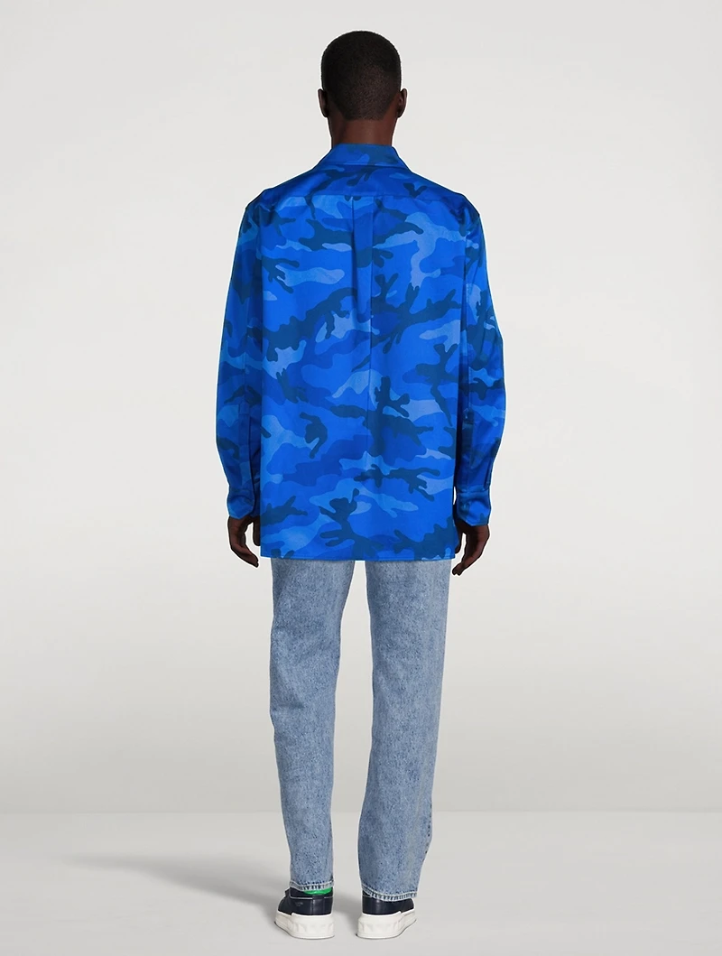 Cotton Overshirt Camo Print