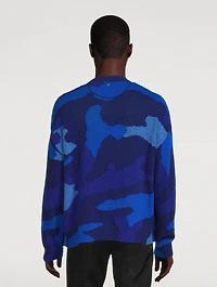 Wool Knit Cardigan Camouflage