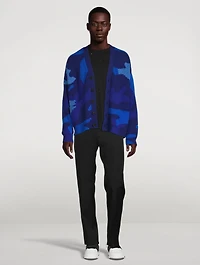 Wool Knit Cardigan Camouflage