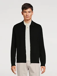 Regal Wool Zip Polo Cardigan
