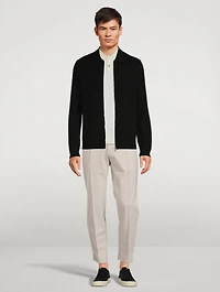 Regal Wool Zip Polo Cardigan