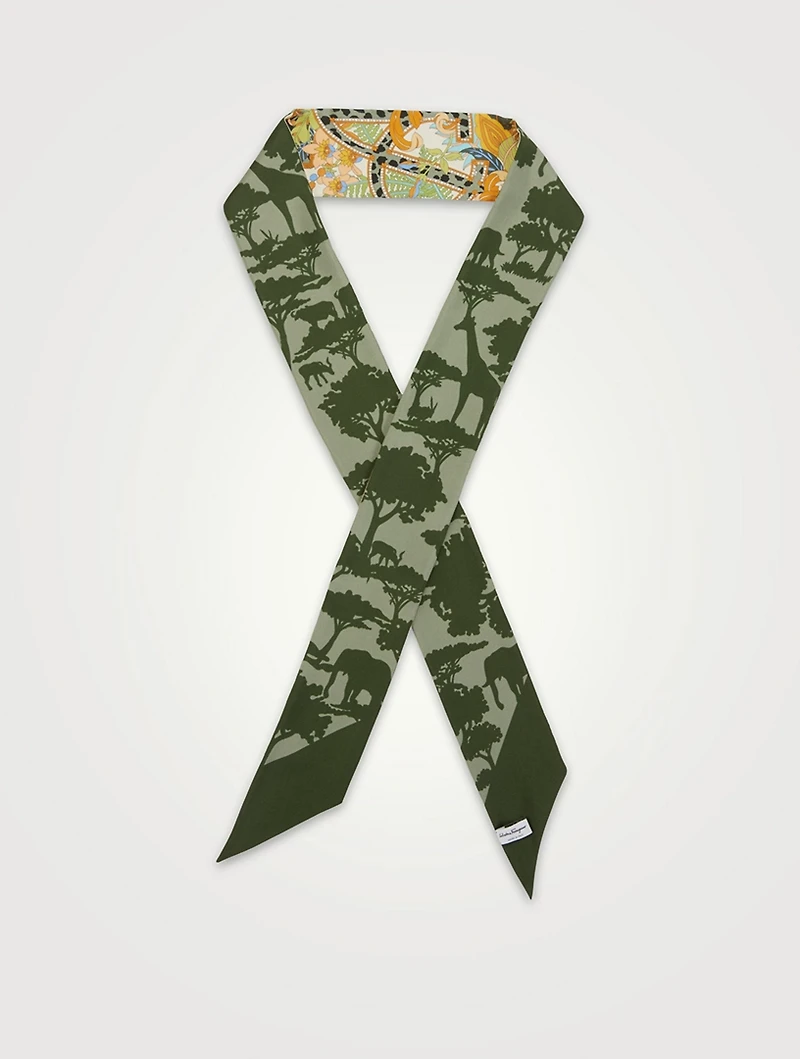 Amo Print Silk Twilly Scarf