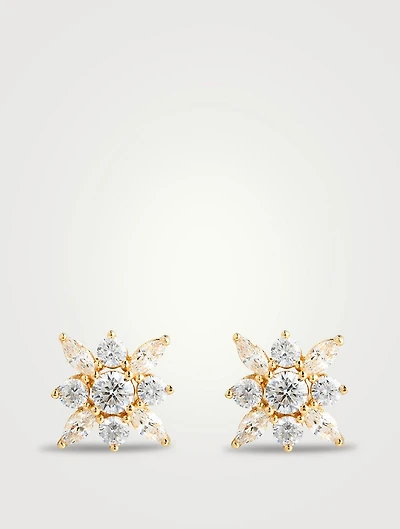 Snowflower 18K Gold Vermeil Stud Earrings