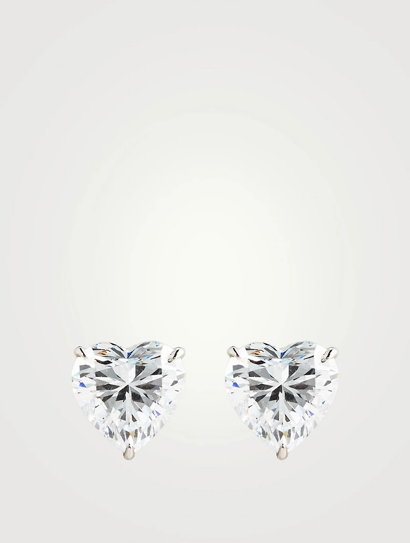 Camden 9K White Gold Heart Stud Earrings