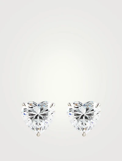 Camden 9K White Gold Heart Stud Earrings