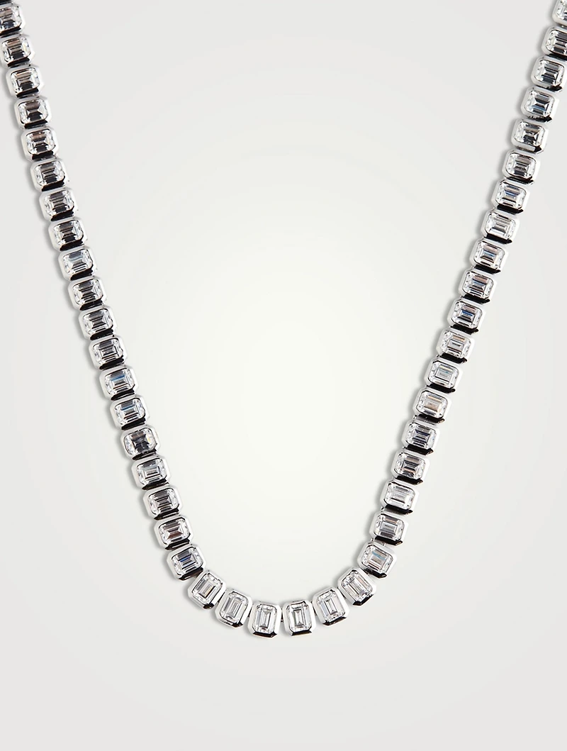 Cassidy 9K White Gold Line Necklace