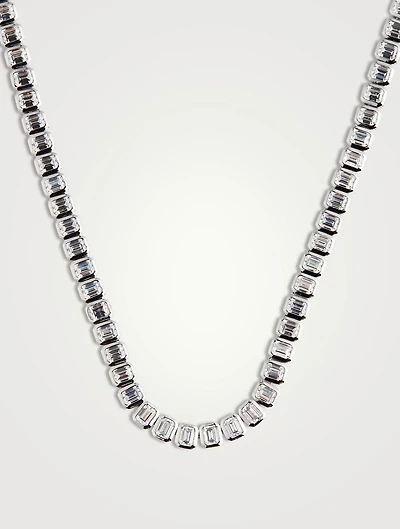Cassidy 9K White Gold Line Necklace