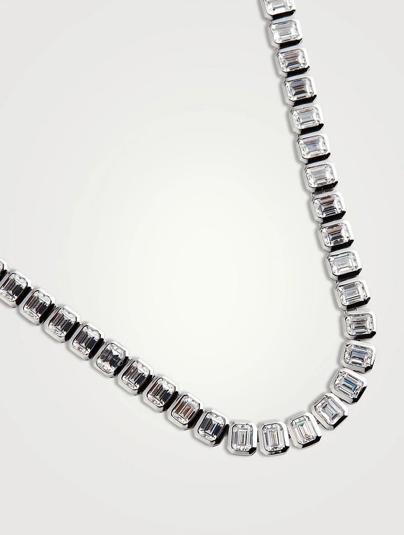 Cassidy 9K White Gold Line Necklace