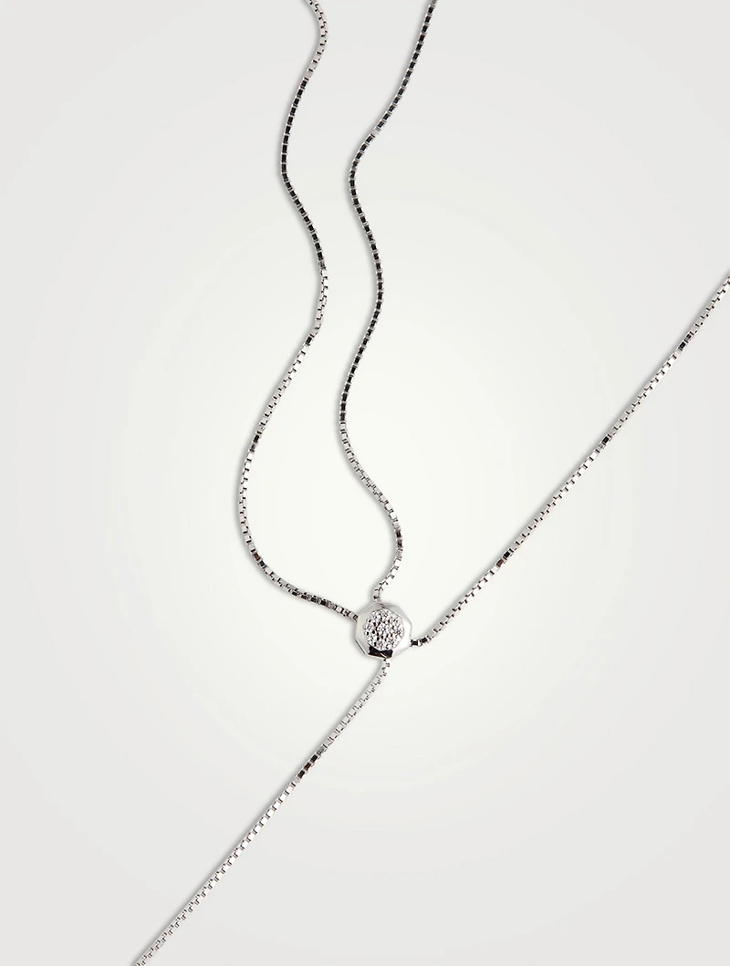 Cassidy 9K White Gold Line Necklace