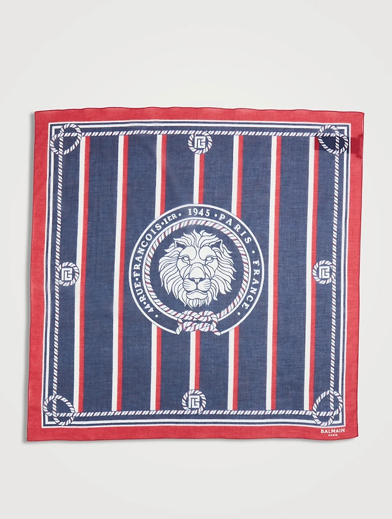 Monogram Lion Crest Scarf
