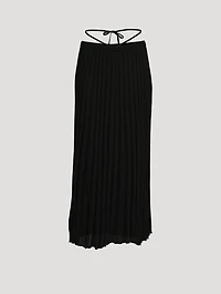 Pleated Knit Maxi Skirt