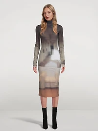 Pixelated Midi Dress