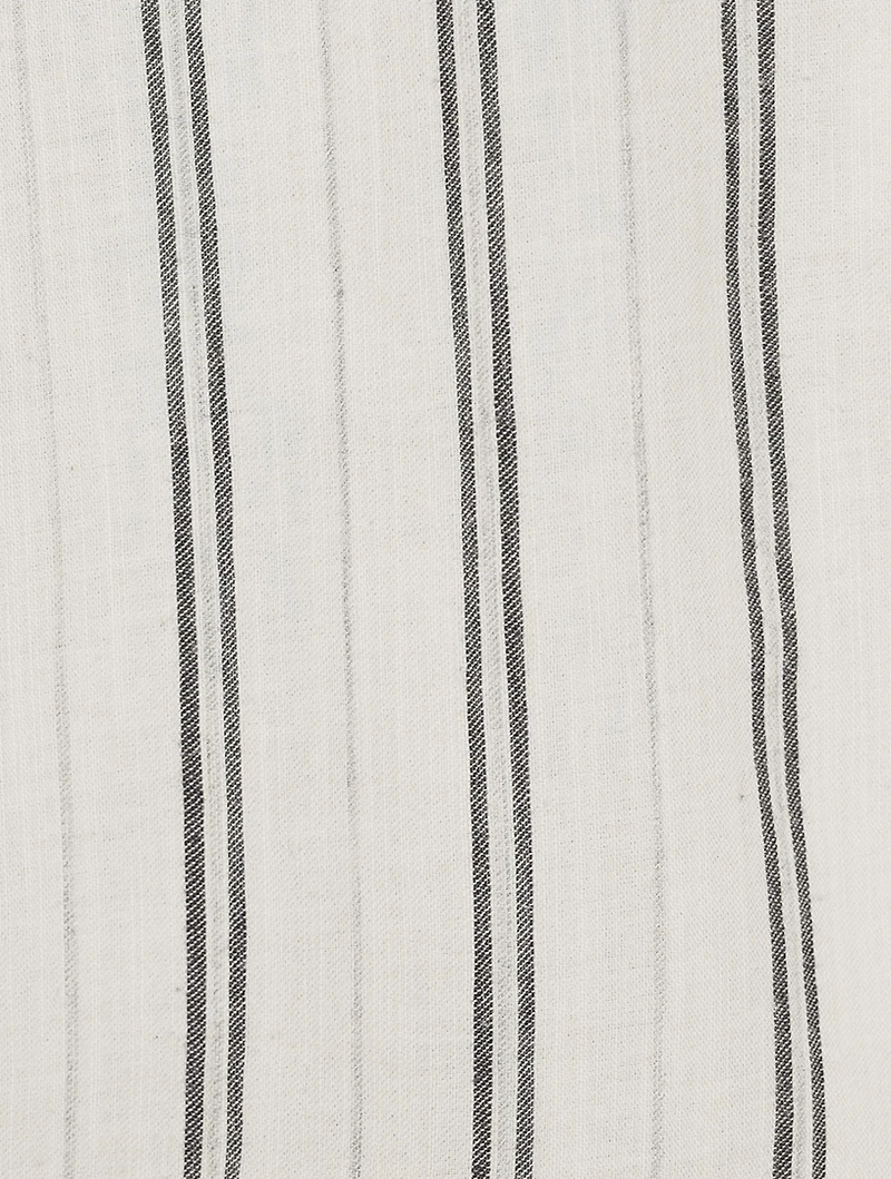 Belted Shirt In Pinstripe Print