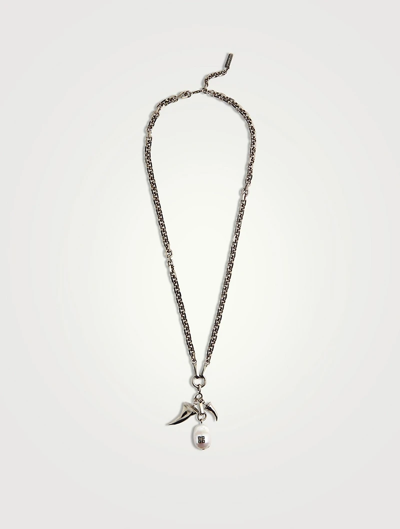 Horn Necklace With Pearl