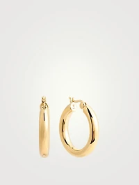 Thick Classic Gold-Plated Sterling Silver Hoop Earrings