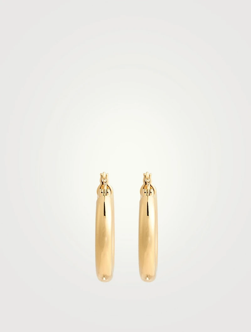 Thick Classic Gold-Plated Sterling Silver Hoop Earrings