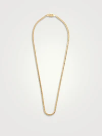 Gold-Plated Sterling Silver Herringbone Chain Necklace