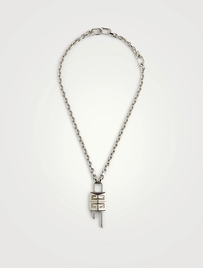 Lock Small Silvery Necklace