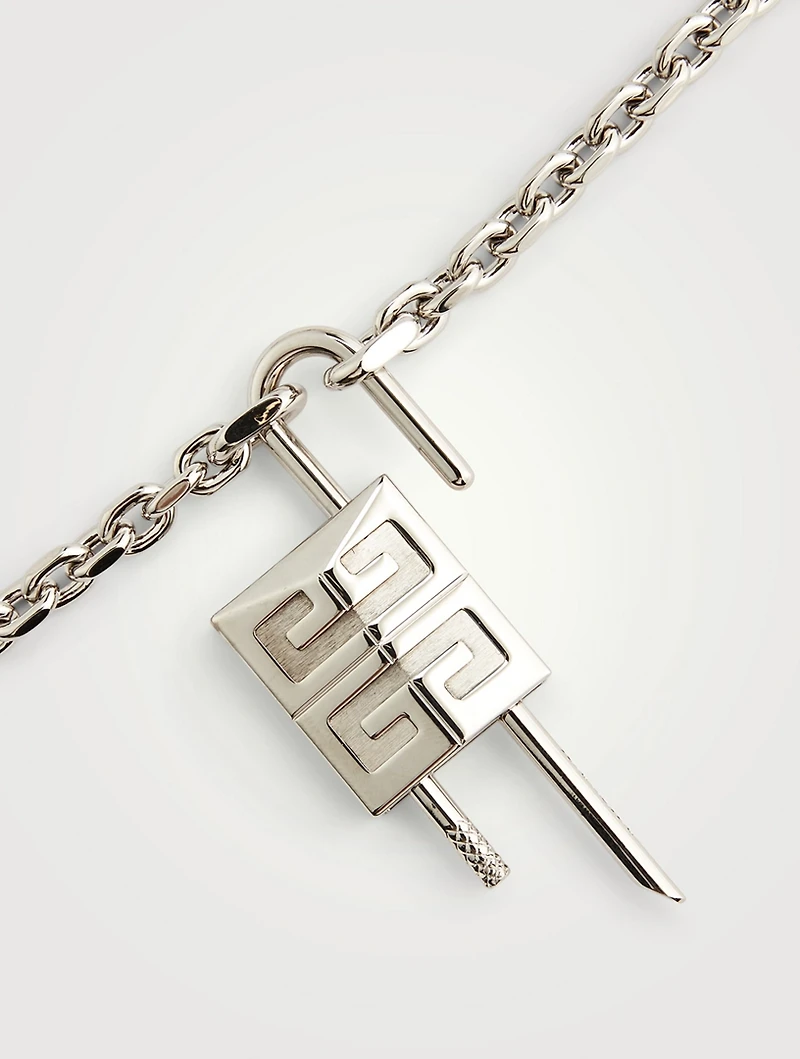 Lock Small Silvery Necklace