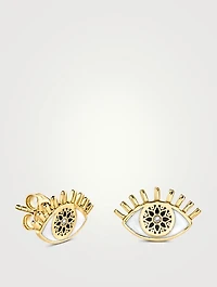 14K Gold Kaleidoscope Eye Stud Earring With Diamond