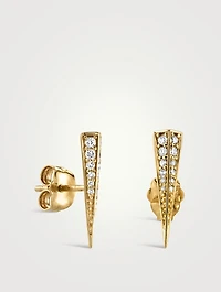 14K Gold Spike Earring With Diamonds