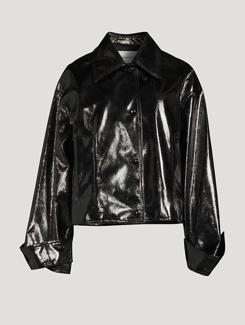Charleen Faux Patent Leather Jacket