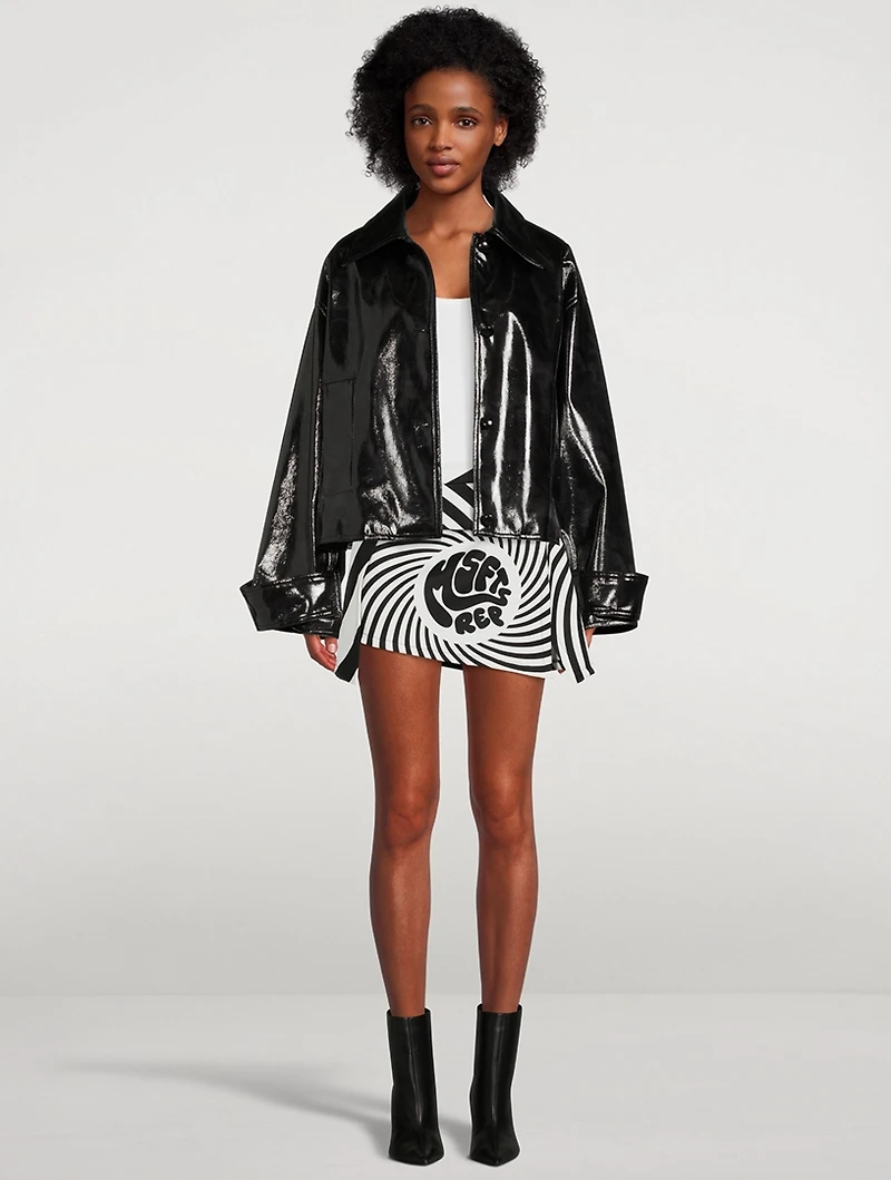 Charleen Faux Patent Leather Jacket