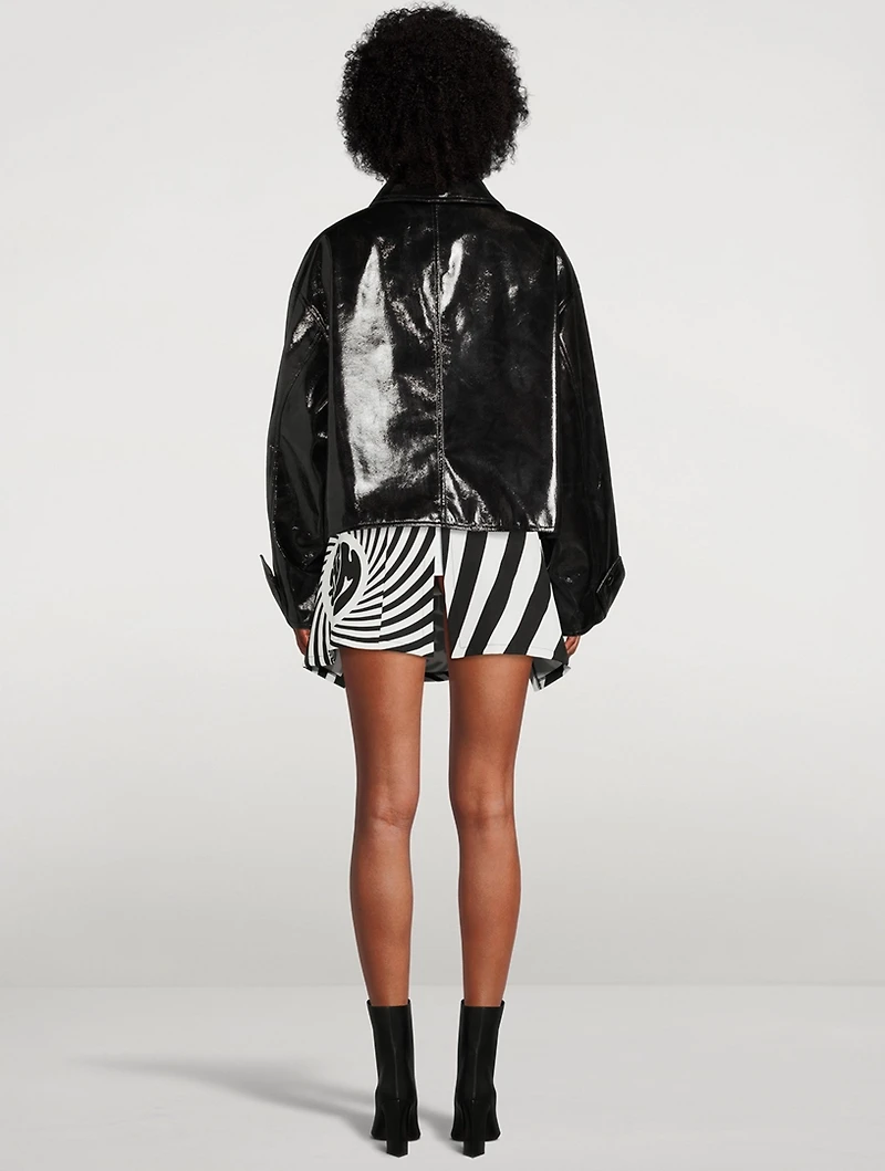 Charleen Faux Patent Leather Jacket