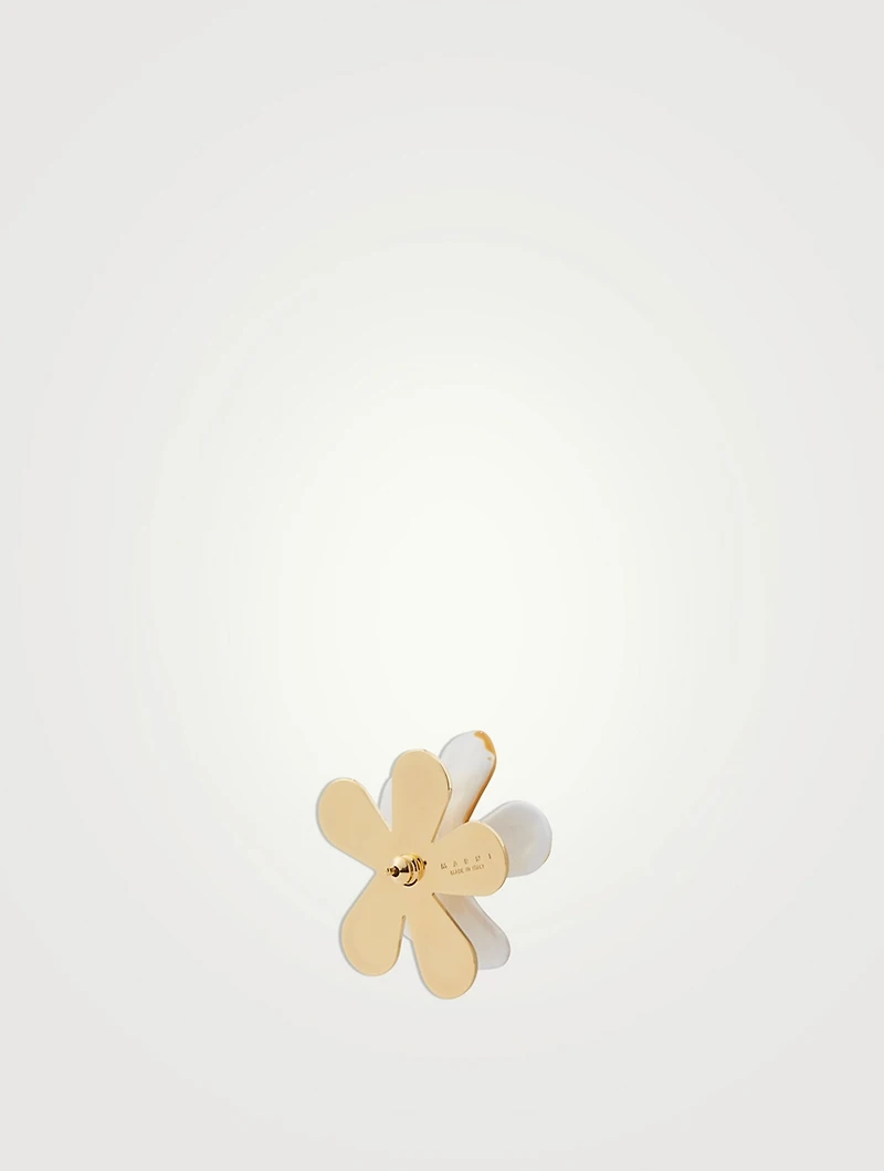 Enamel Flower Crystal Stud Earrings