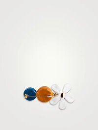 Enamel Flower Brooch With Crystals