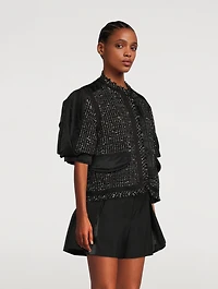 Tweed Mix Blouson Jacket