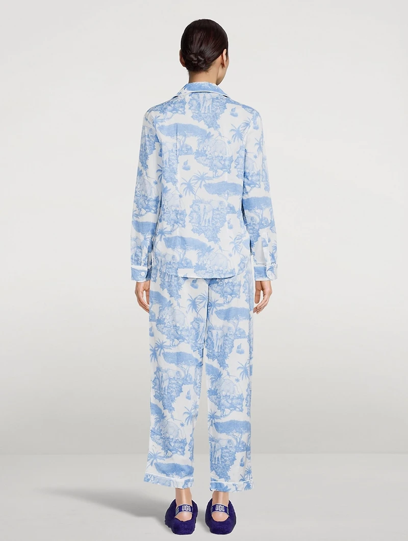 Long Cotton Pajama Set Loxodonta Print