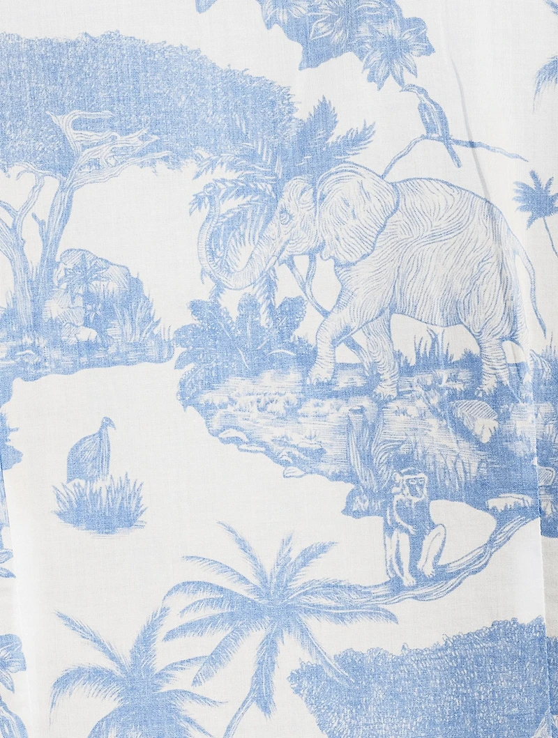 Long Cotton Pajama Set Loxodonta Print