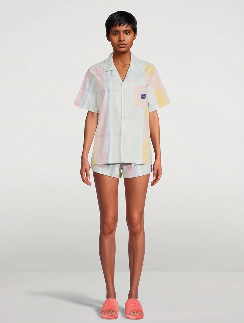 Cuban Seersucker Pajama Set Pessoa Print