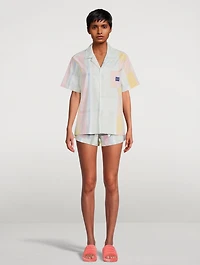 Cuban Seersucker Pajama Set Pessoa Print
